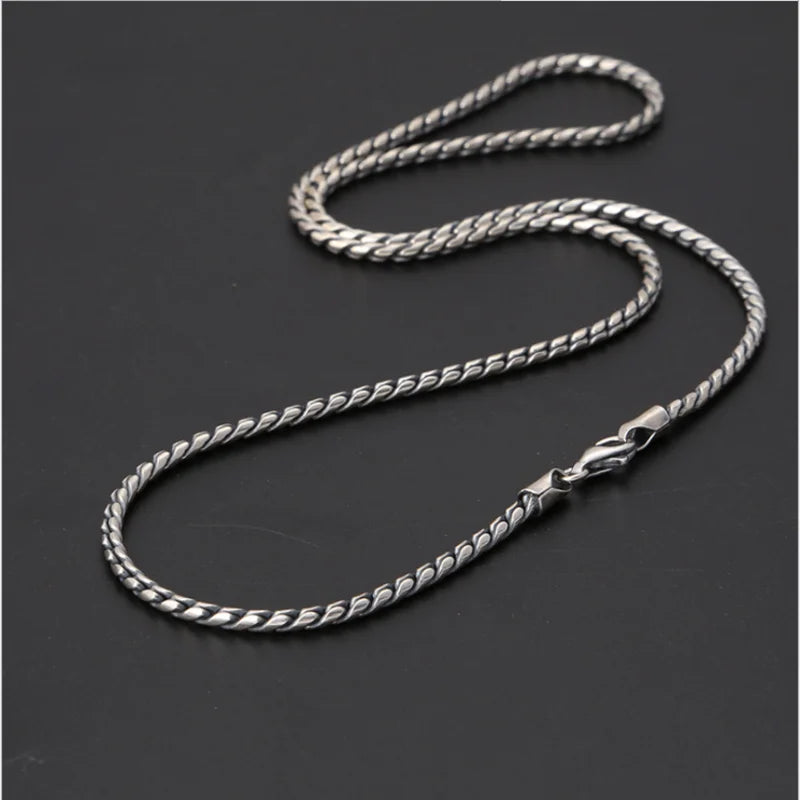 Pure Silver Jewelry Men and Women Necklace.