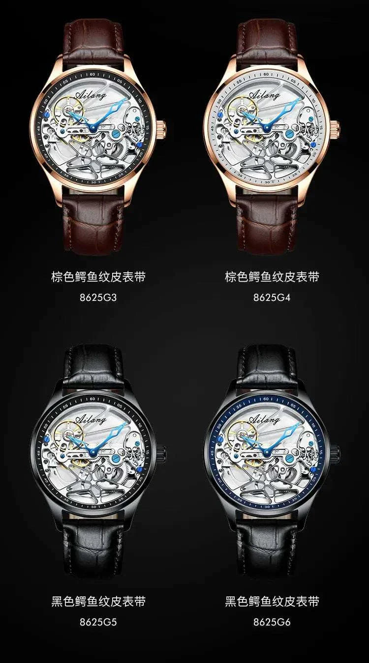 Hollow out Tourbillon Automatic MAN WATCH limited edition Mechanical Watches Fashion Belt and steel band Men&