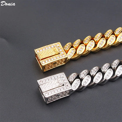 Donia Jewelry European and American fashion luxury two-headed leopard domineering bracelet copper AAA zircon creative bracelet