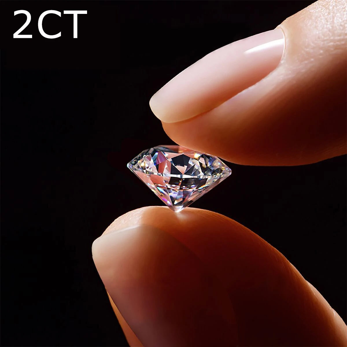 Certified D Color VVS1 2ct Moissanite Diamond Ring For Women 100% Sterling Silver Good Quality Wedding Jewelry Pass Diamond Test