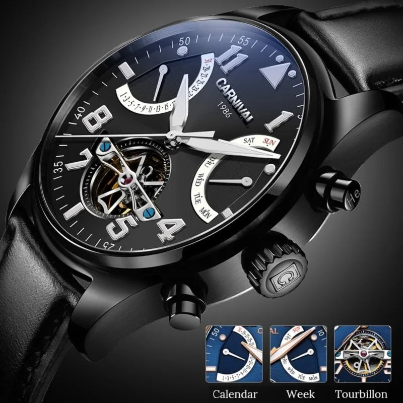 Luxury Tourbillon Mechanical Watches Men Switzerland