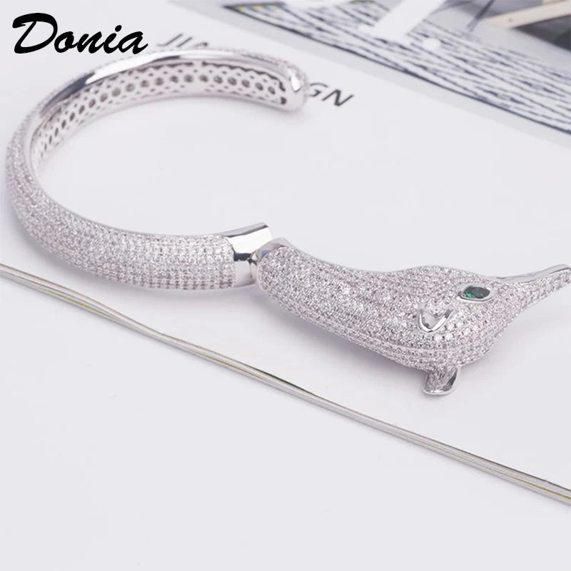 Donia jewelry Europe and America new copper micro-inlaid AAA zircon bracelet animal fox bracelet fine jewelry