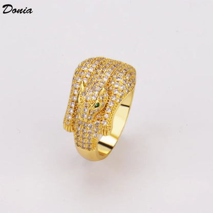 Donia jewelry Europe and the United States fashion animal female bracelet set leopard bracelet inlaid AAA zircon Leopard jewelry