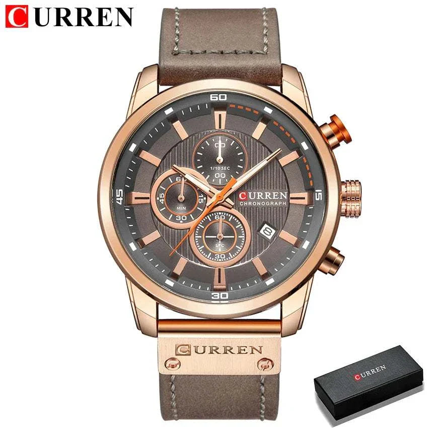 curren fashion date quartz men watch