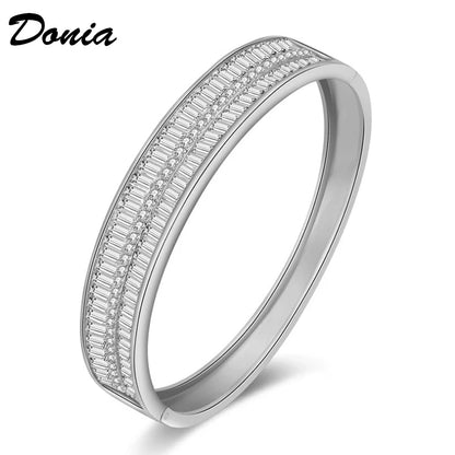 Donia jewelry Fashion simple temperament copper micro-inlaid AAA zircon bracelet T-type zircon bracelet ladies fashion bracelet