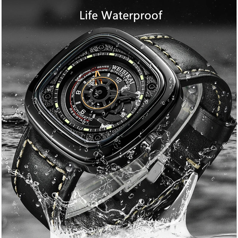 WEISIKAI Automatic Mechanical Watch for Men Calendar.