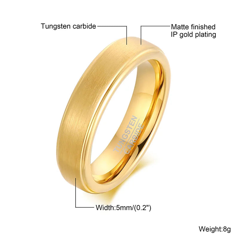 5mm Tungsten Carbide Wedding Band Ring.