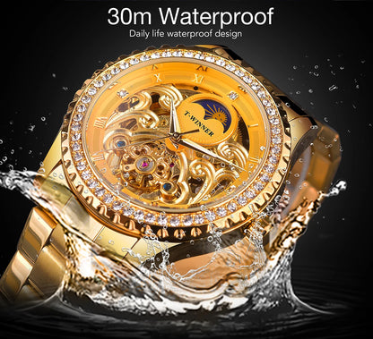 Winner Golden Moon Design Luxury Watches