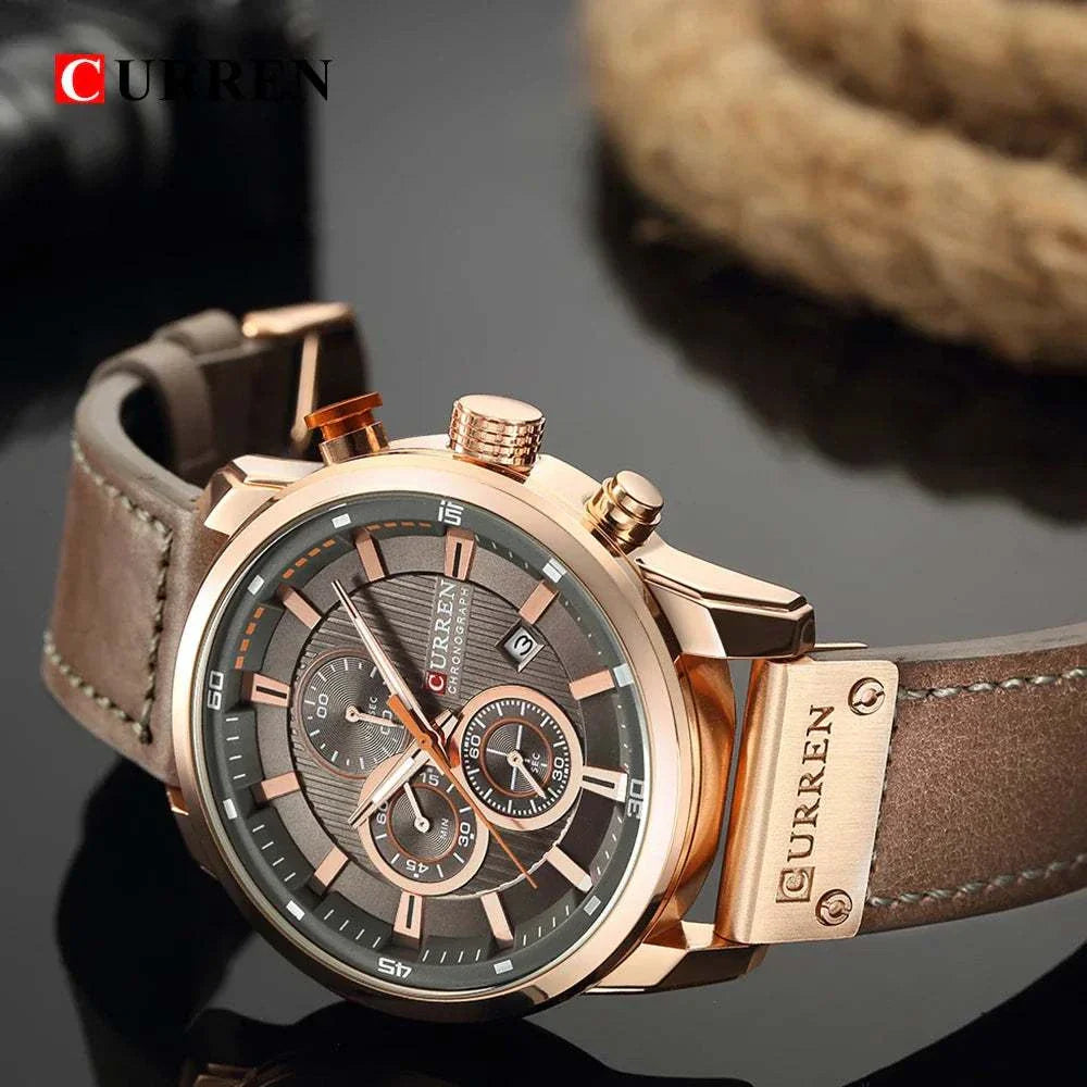 curren fashion date quartz men watch