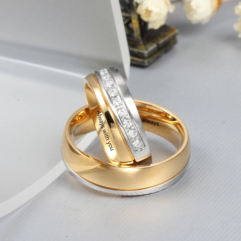 Wedding Engagement Rings for Women Men Couple.