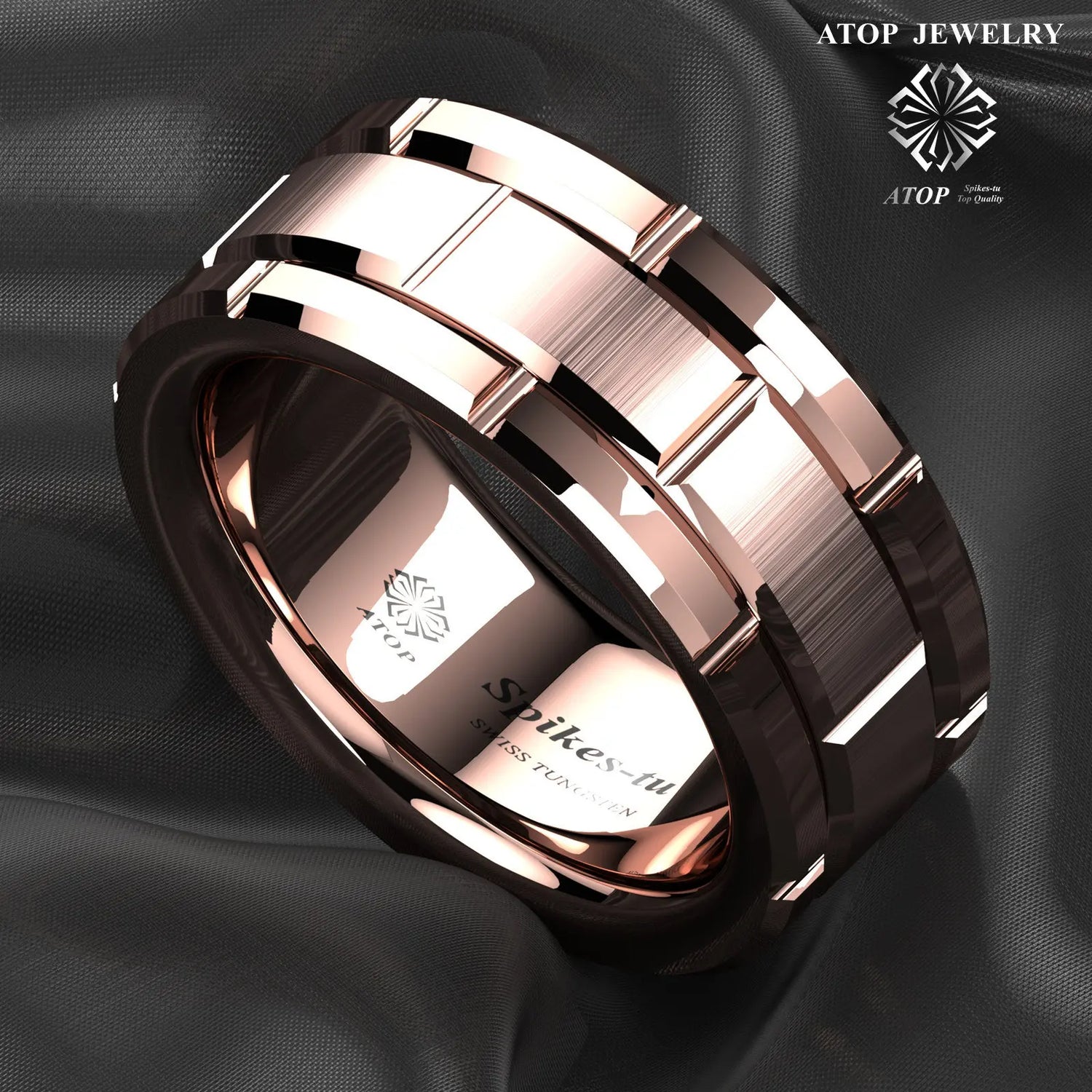 8mm Rose Gold Tungsten Wedding Band.