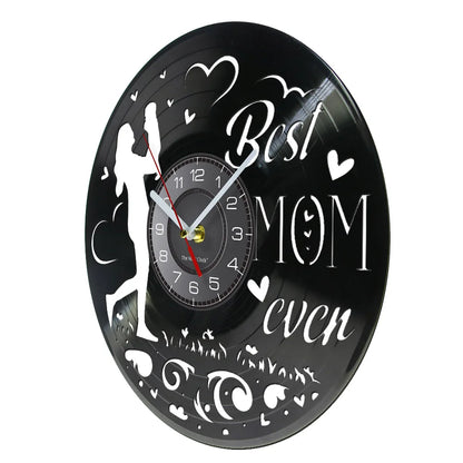 Best Mom Ever Album Re-purposed Record Clock.