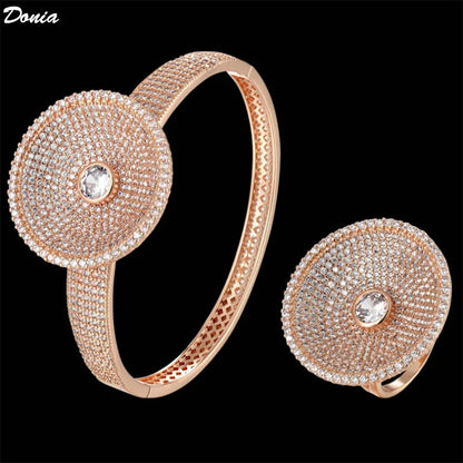 Donia Jewelry Fashion inlaid AAA zircon jewelry ladies luxury ring bracelet temperament elegant accessories