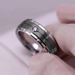 New Fashion Men's Double Groove Ring Black.