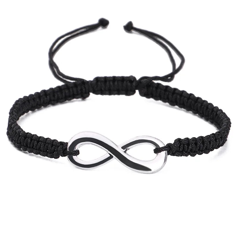 Andrew Black/White Rope Braid Bracelet