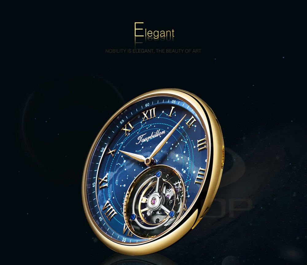 AESOP Real Tourbillon Watch For Men Quality Tourbillon Clock Men Sapphire Starry Sky  Mechanical Watch Relogio Masculino Invcta