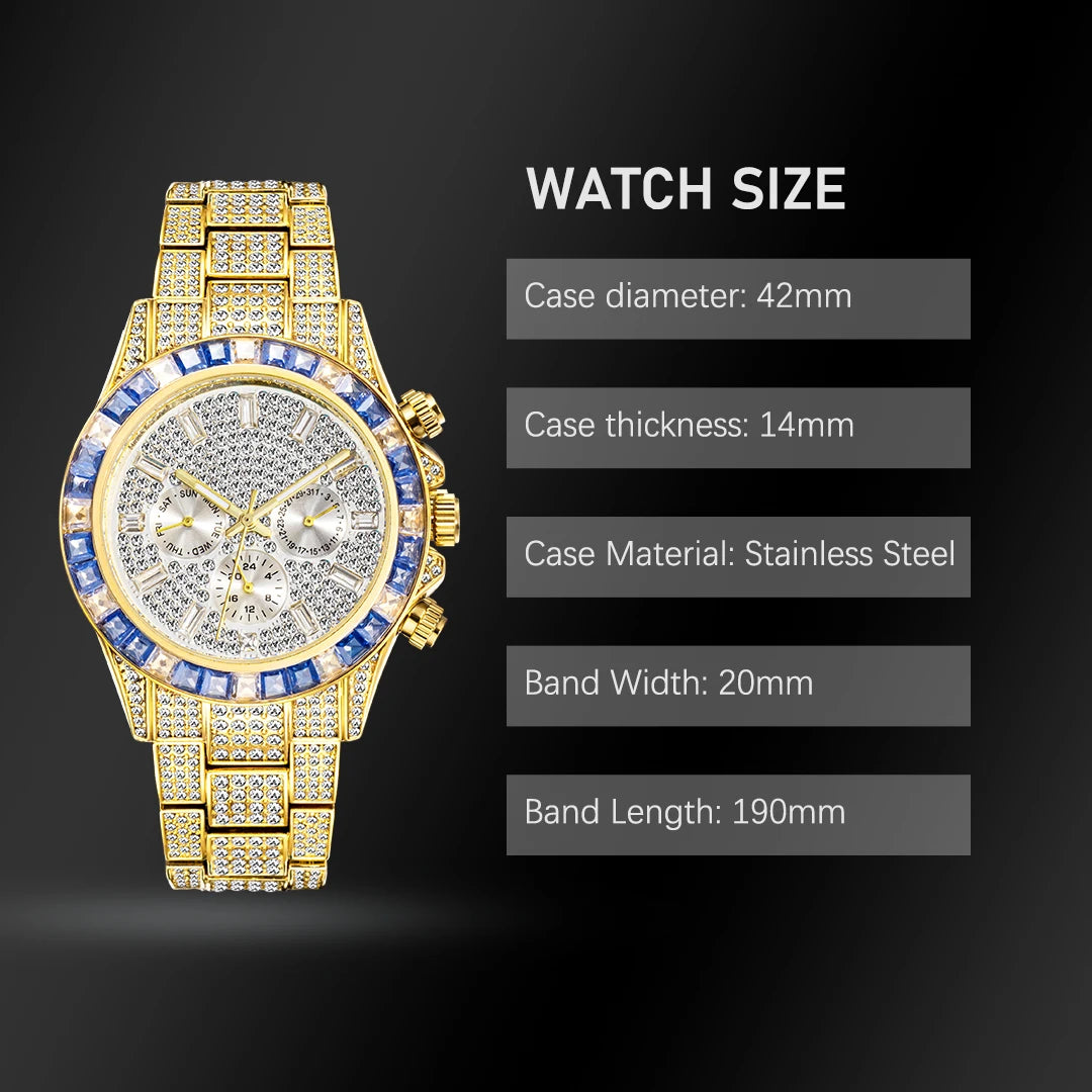 Luxury Gold Watch Waterproof Stainless Steel.