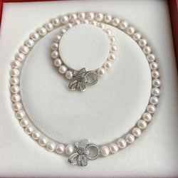 2021 Freshwater Pearl Choker Bracelet Set.