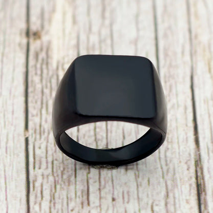 2021 Square Black Hero Ring: Stylish, Durable Men's Jewelry