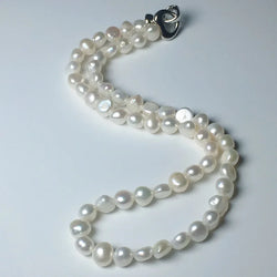 Natural Baroque Pearl Necklace - 7-8mm Real Freshwater Pearl.