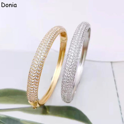 Donia jewelry fashion stone arched five-row micro-inlaid AAA zircon bracelet set creative opening ladies bracelet set