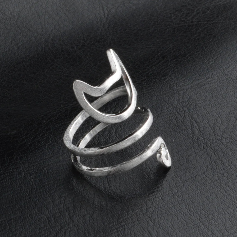 Foxanry Silver Color Creative Winding Handmade Rings for Women.