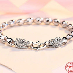 Silver Dragon Bracelet Chain For Men.