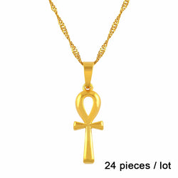 Ankh Pendant Necklace Gold Color Egyptian.