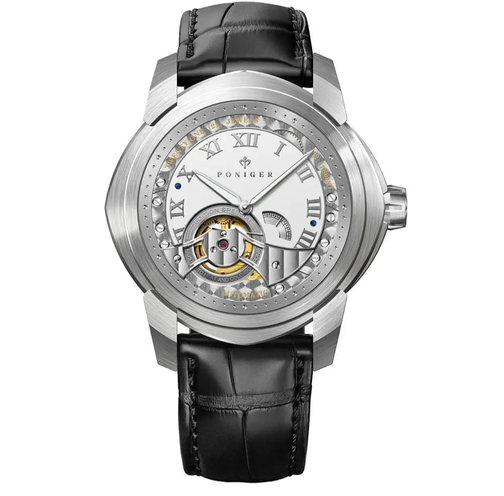 PONIGER Luxury Brand Men's Watch.