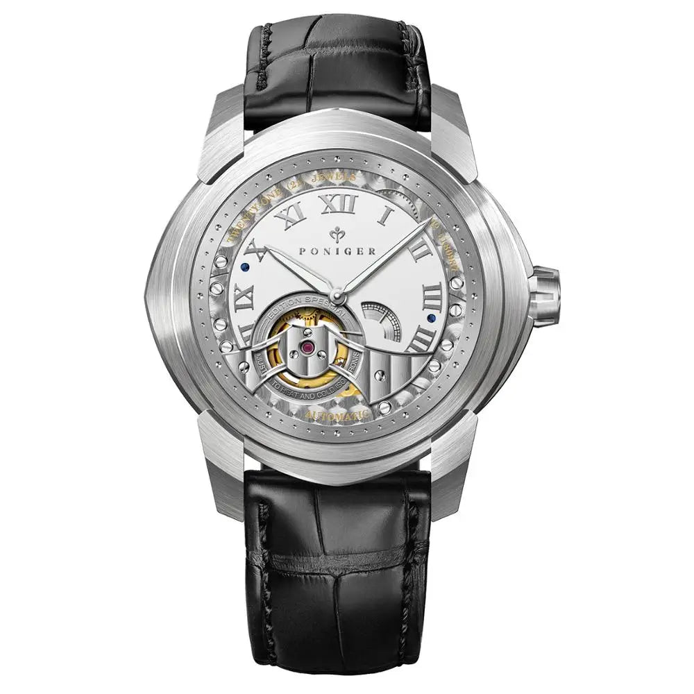 PONIGER Luxury Brand Men's Watch.