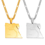 Egypt Map States Pendant Necklaces unisex.