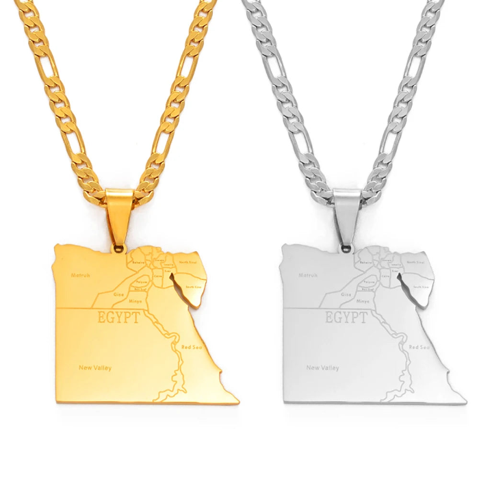 Egypt Map States Pendant Necklaces unisex.