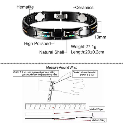 Black Bracelet Anti-scratch for Men Energy Magnetic.