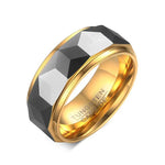 Tungsten Men Ring Wedding Male Jewelry Gold Color.