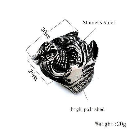 Ring Pit Bulldog Rings Men Personality Titanium.