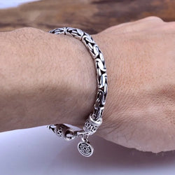 Real Solid Pure Silver Good Luck Bracelet