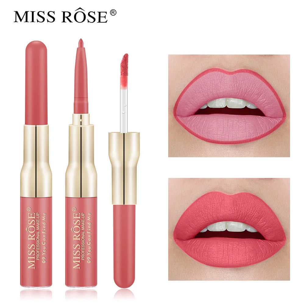 Double Head Lip Gloss Lipliner Pen Matte.