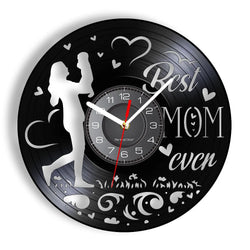 Best Mom Ever Album Re-purposed Record Clock.