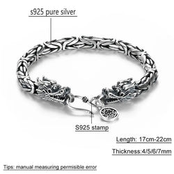 Pure Silver Bracelet for Men's Handmade Jewelry.