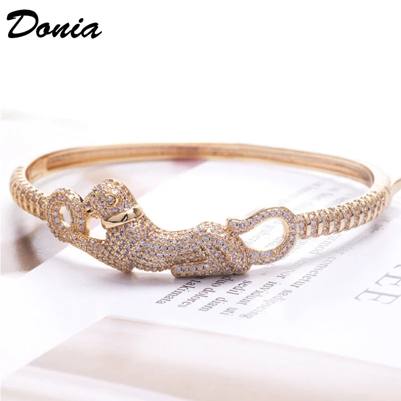 Donia jewelry Fashion Jewelry Explosion Leopard Bracelet Copper Micro-Inlay AAA Zircon Handmade Animal Accessories