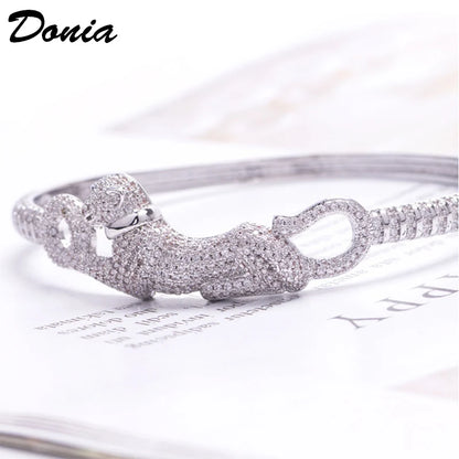 Donia jewelry Fashion Jewelry Explosion Leopard Bracelet Copper Micro-Inlay AAA Zircon Handmade Animal Accessories