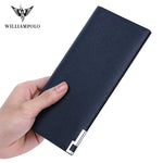 WILLIAMPOLO Luxury Brand Genuine Leather wallet For men card case Ultra-thin slim Multi-Card Long Wallet Purse card holder