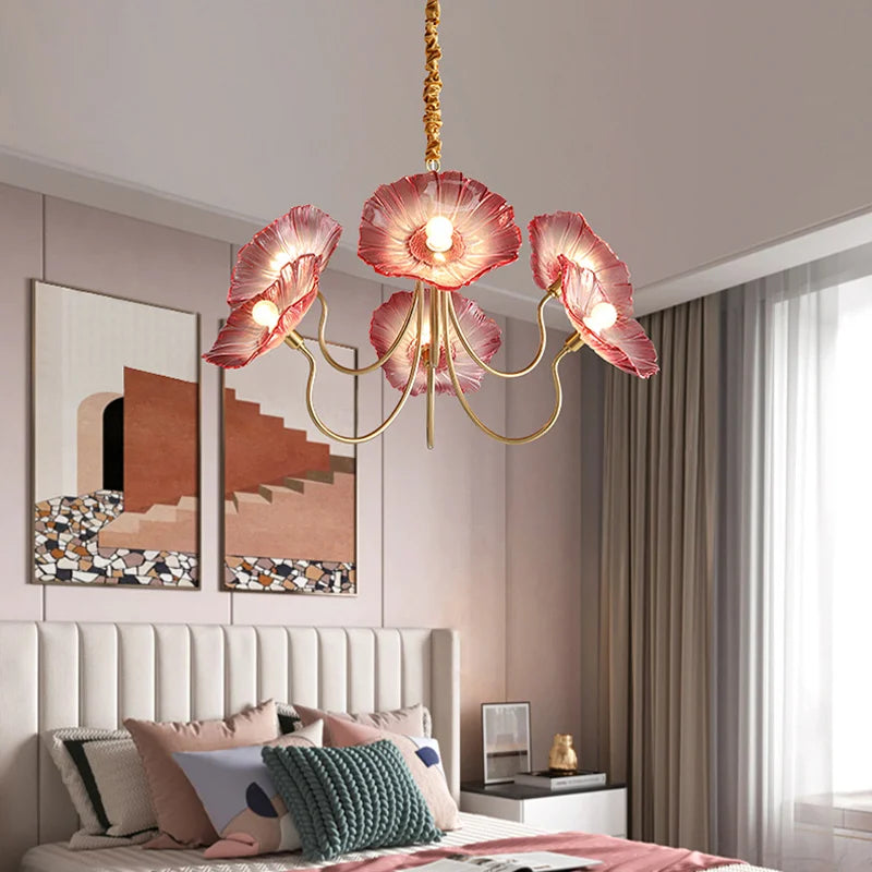 Light luxury style modern bedroom lamp creative flower.