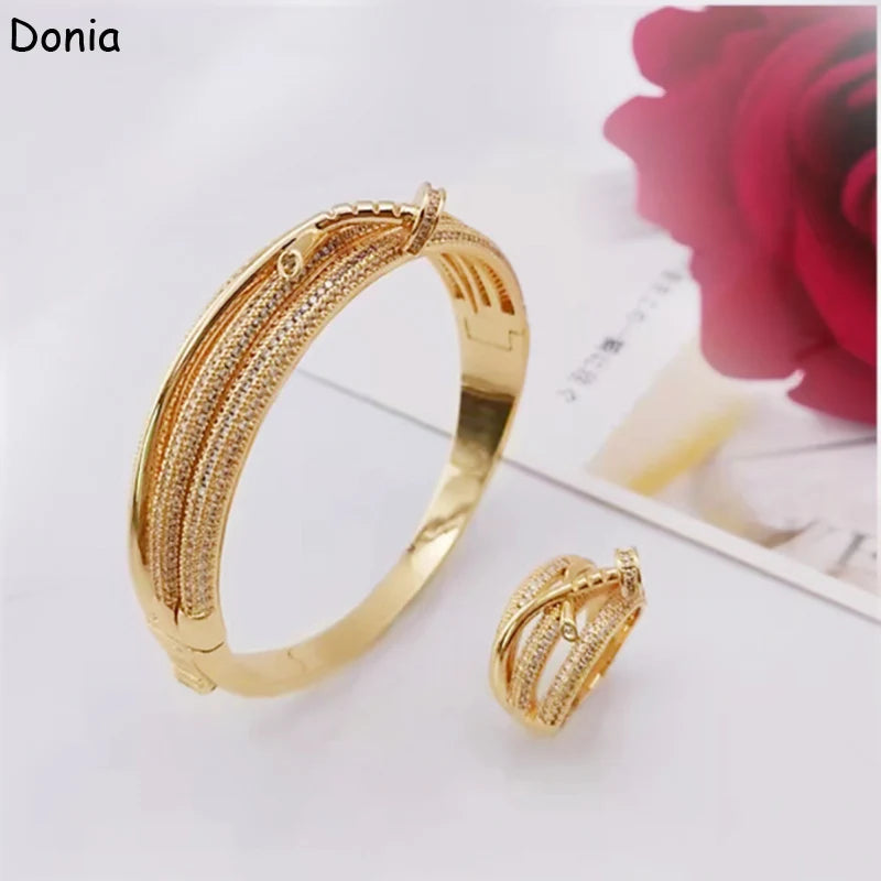 Donia jewelry Luxury AAA zircon cross bracelet ladies ring bracelet fashion personality luxury creative jewelry