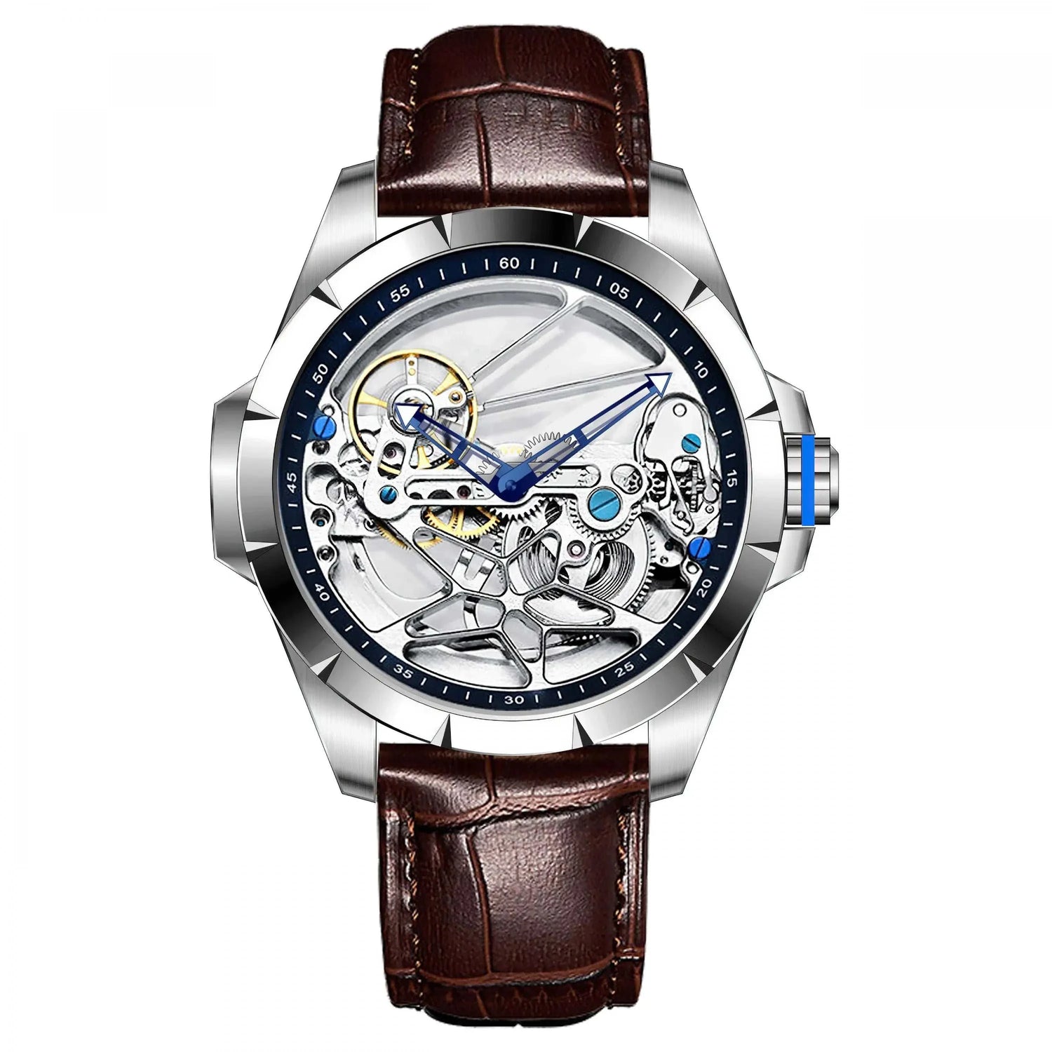 Hollow out Tourbillon Automatic MAN WATCH limited edition Mechanical Watches Fashion Belt and steel band Men&