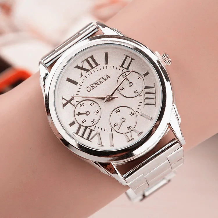 Quartz Watch Women Stainless Steel Watches.