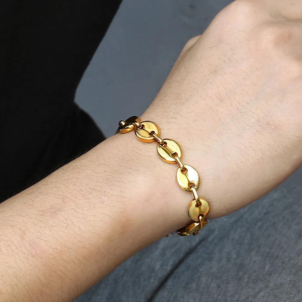 7/9/11mm Coffee Beans Bracelet for Men & Women.