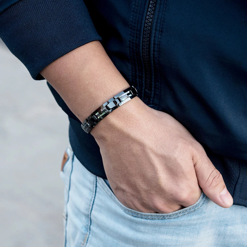 Black Bracelet Anti-scratch for Men Energy Magnetic.