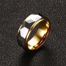 "8MM Comfort Fit Prism Tungsten Ring"