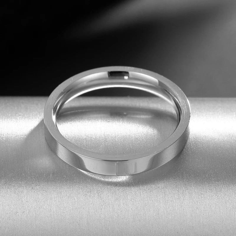 Steel Color Super Thin Slim Titanium Steel Ring